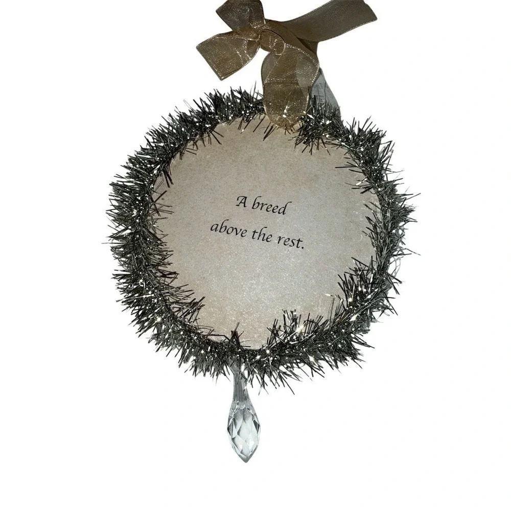 Cavalier King‎ Charles Spaniel Tinsel Wreath Ornament Crystal Teardrop Christmas